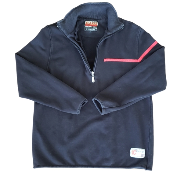 Vintage Calgary Flames 1/4 Zip Sweatshirt - L - Picture 2 of 6
